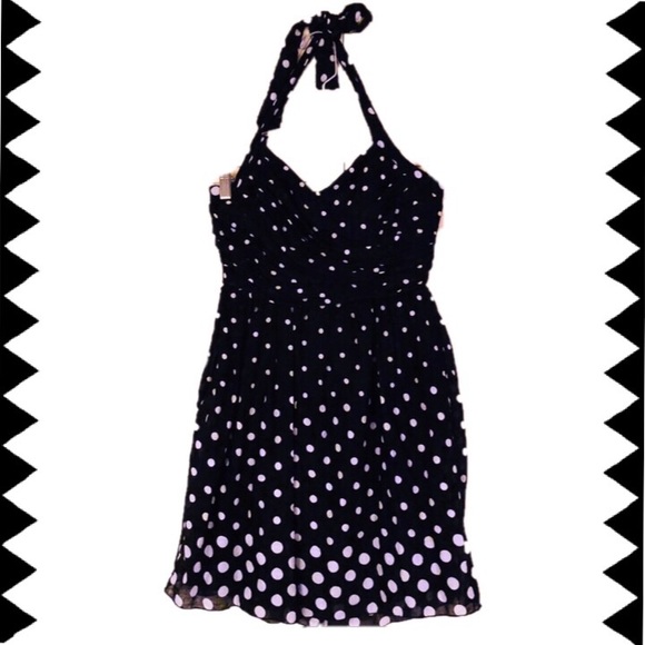 Polka Dot Halter Mini Dress